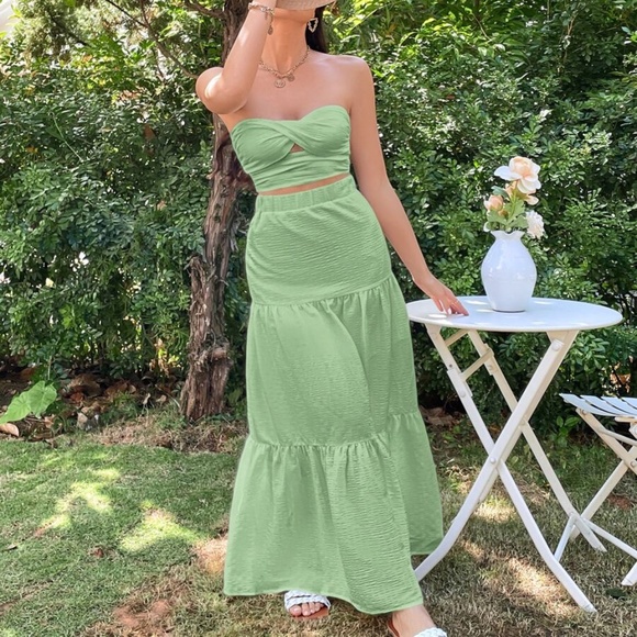 Boho Crop Top Maxi Skirt Set - Picture 7 of 13